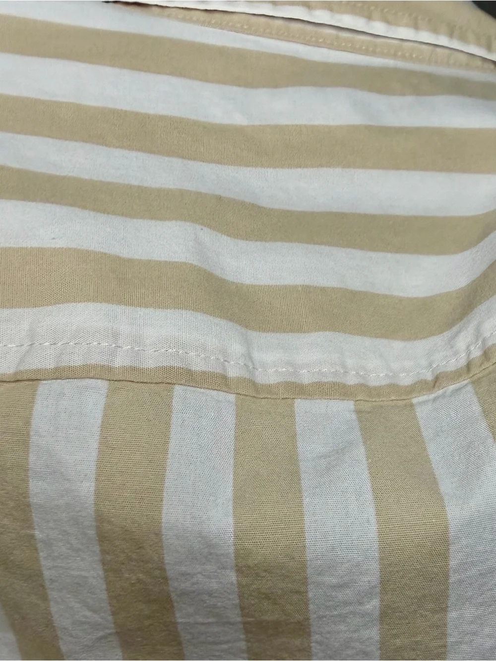 J.Crew Tan White Striped Sleeveless Button Down Blouse XS